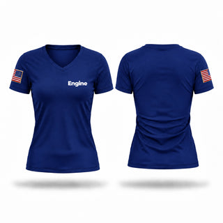 Womens Short Sleeve Vneck Shirt, Engine, Fire Department, Teamtime, Team time, sublimation, custom sports apparel, team uniforms, spirit wear, spiritwear, sports uniforms, custom shirts, team store, custom team store, fundraiser sports, apparel fundraiser