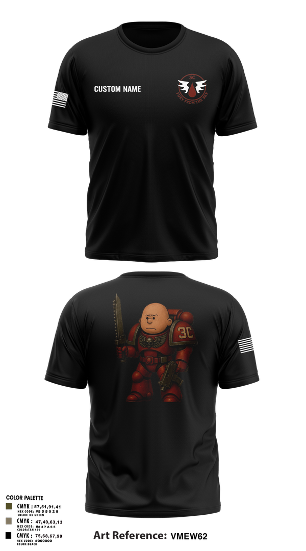 Old School Cotton Feel Shirt, CCo, 1-508PIR (OG), Army, Teamtime, Team time, sublimation, custom sports apparel, team uniforms, spirit wear, spiritwear, sports uniforms, custom shirts, team store, custom team store, fundraiser sports, apparel fundraiser