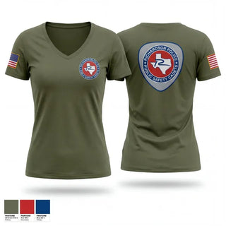 Womens Short Sleeve Vneck Shirt, Richardson Police Cadets, Police, Teamtime, Team time, sublimation, custom sports apparel, team uniforms, spirit wear, spiritwear, sports uniforms, custom shirts, team store, custom team store, fundraiser sports, apparel fundraiser