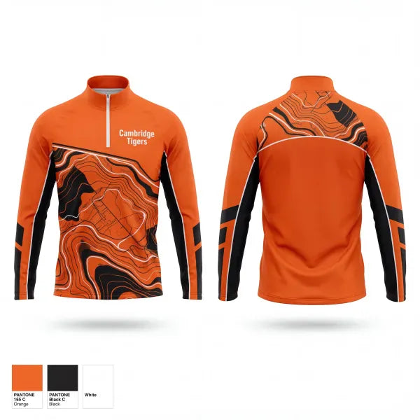 Quarter Zip Jacket, Cambridge Tigers, Softball, Teamtime, Team time, sublimation, custom sports apparel, team uniforms, spirit wear, spiritwear, sports uniforms, custom shirts, team store, custom team store, fundraiser sports, apparel fundraiser