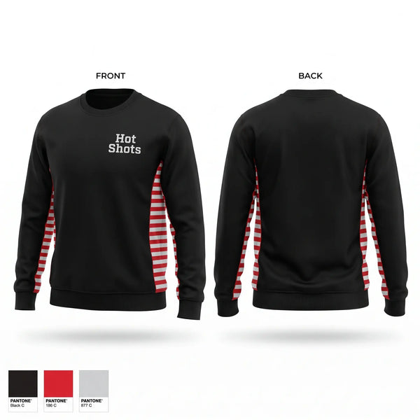 Crew Neck Sweatshirt, Hot Shots, Baseball, Teamtime, Team time, sublimation, custom sports apparel, team uniforms, spirit wear, spiritwear, sports uniforms, custom shirts, team store, custom team store, fundraiser sports, apparel fundraiser