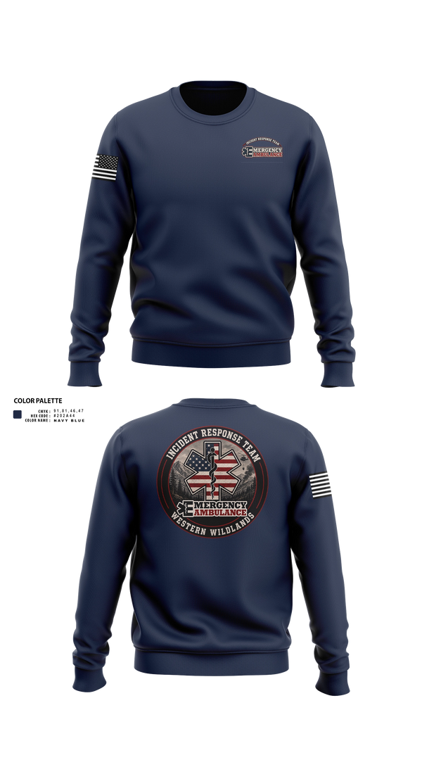 Crew Neck Sweatshirt, Emergency Ambulance Service, EMS/EMT, Teamtime, Team time, sublimation, custom sports apparel, team uniforms, spirit wear, spiritwear, sports uniforms, custom shirts, team store, custom team store, fundraiser sports, apparel fundraiser