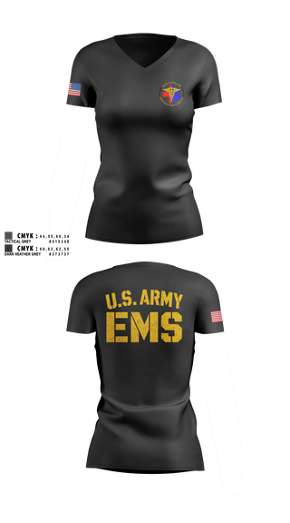 Womens Short Sleeve Vneck Shirt, U.S. ARMY EMS, EMS/EMT, Teamtime, Team time, sublimation, custom sports apparel, team uniforms, spirit wear, spiritwear, sports uniforms, custom shirts, team store, custom team store, fundraiser sports, apparel fundraiser