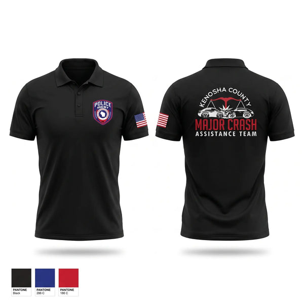 Short Sleeve Performance Polo, Kenosha Major Crash Assistance Team, Police, Teamtime, Team time, sublimation, custom sports apparel, team uniforms, spirit wear, spiritwear, sports uniforms, custom shirts, team store, custom team store, fundraiser sports, apparel fundraiser