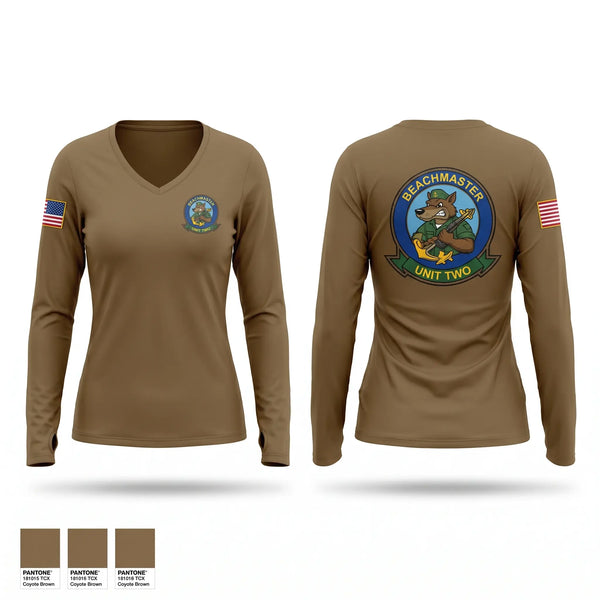 Womens Long Sleeve Vneck Shirt, BMU2, Navy, Teamtime, Team time, sublimation, custom sports apparel, team uniforms, spirit wear, spiritwear, sports uniforms, custom shirts, team store, custom team store, fundraiser sports, apparel fundraiser