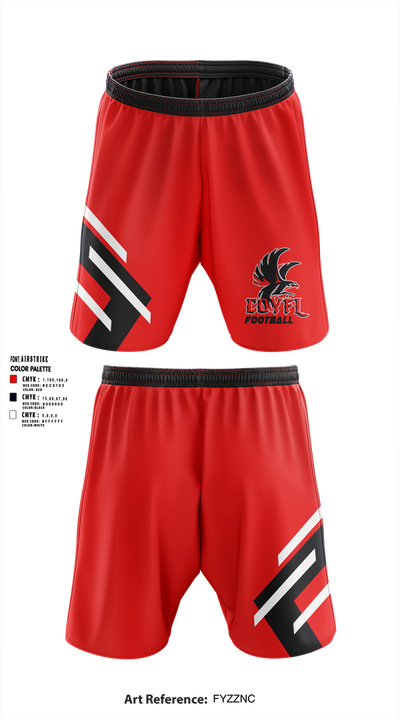 Carteret-Onslow Youth Football & Cheer League (COYFL) Falcons 65584238 Athletic Shorts With Pockets - 1