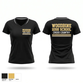 Womens Short Sleeve Vneck Shirt, Woodbine High School Cross Country, Cross Country, Teamtime, Team time, sublimation, custom sports apparel, team uniforms, spirit wear, spiritwear, sports uniforms, custom shirts, team store, custom team store, fundraiser sports, apparel fundraiser