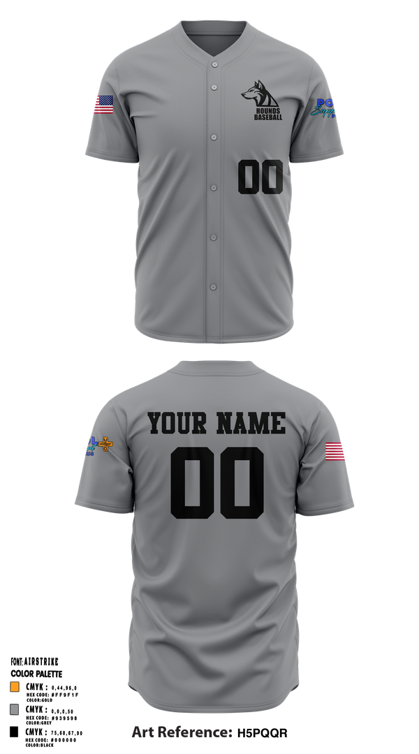Full Button Baseball Jersey, Hounds, Baseball, Teamtime, Team time, sublimation, custom sports apparel, team uniforms, spirit wear, spiritwear, sports uniforms, custom shirts, team store, custom team store, fundraiser sports, apparel fundraiser