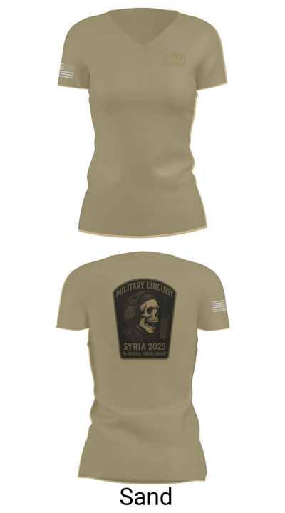Syria linguist 93457826 Women's Short Sleeve V-neck Shirt - 88