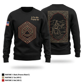 Crew Neck Sweatshirt, A Co 8th Psyop bn, Army, Teamtime, Team time, sublimation, custom sports apparel, team uniforms, spirit wear, spiritwear, sports uniforms, custom shirts, team store, custom team store, fundraiser sports, apparel fundraiser