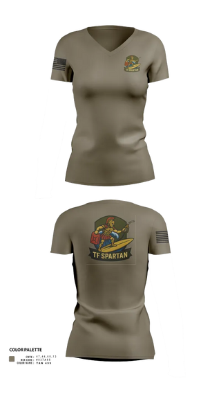 Womens Short Sleeve Vneck Shirt, Task Force Spartan, , Teamtime, Team time, sublimation, custom sports apparel, team uniforms, spirit wear, spiritwear, sports uniforms, custom shirts, team store, custom team store, fundraiser sports, apparel fundraiser