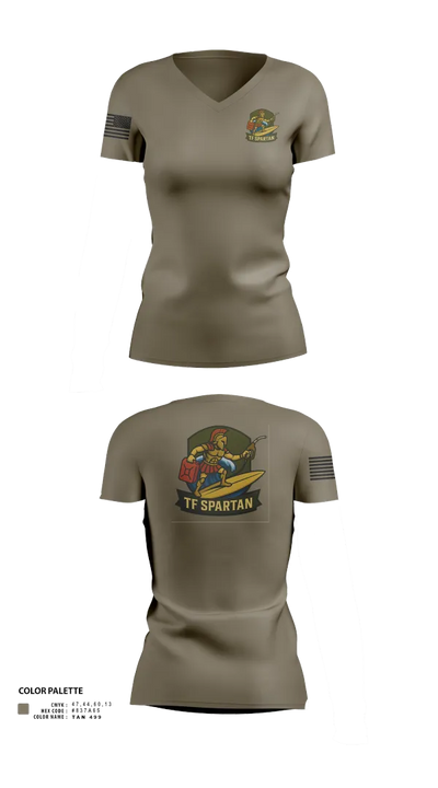 Task Force Spartan 82789422 Women's Short Sleeve V-neck Shirt - 22
