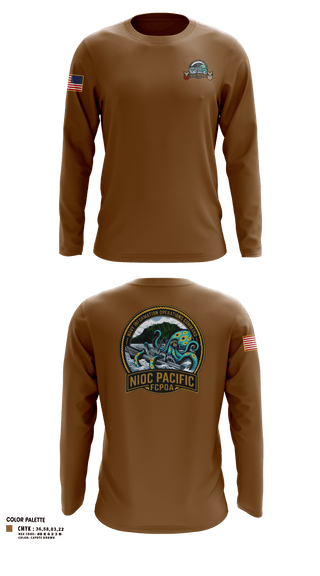 Long Sleeve Performance Shirt, NIOC Pacific FCPOA, Navy, Teamtime, Team time, sublimation, custom sports apparel, team uniforms, spirit wear, spiritwear, sports uniforms, custom shirts, team store, custom team store, fundraiser sports, apparel fundraiser
