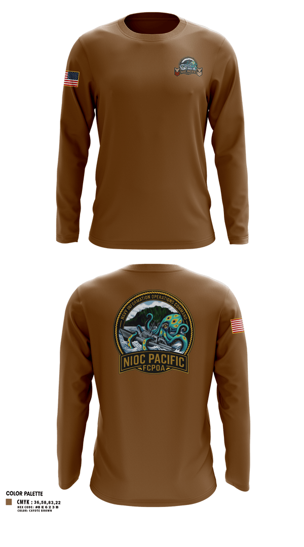 Long Sleeve Performance Shirt, NIOC Pacific FCPOA, Navy, Teamtime, Team time, sublimation, custom sports apparel, team uniforms, spirit wear, spiritwear, sports uniforms, custom shirts, team store, custom team store, fundraiser sports, apparel fundraiser