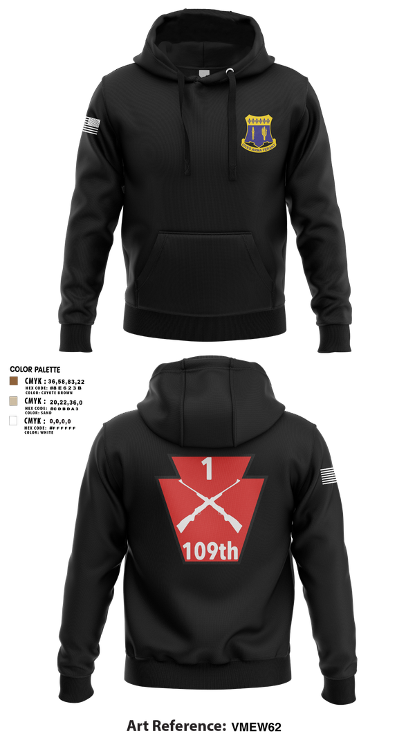 Hoodie, A co 1/109, National Guard, Teamtime, Team time, sublimation, custom sports apparel, team uniforms, spirit wear, spiritwear, sports uniforms, custom shirts, team store, custom team store, fundraiser sports, apparel fundraiser