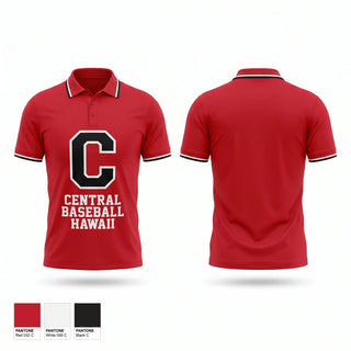 Short Sleeve Performance Polo, Central Baseball Hawaii, Baseball, Teamtime, Team time, sublimation, custom sports apparel, team uniforms, spirit wear, spiritwear, sports uniforms, custom shirts, team store, custom team store, fundraiser sports, apparel fundraiser