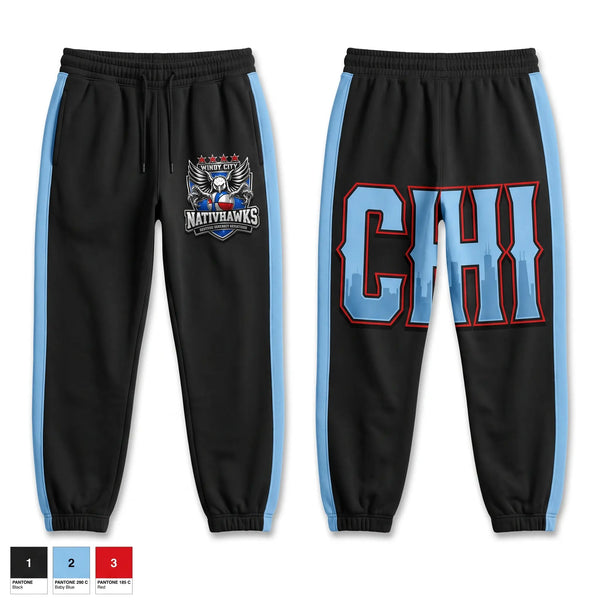 Sweatpants, Windy City NativHawks, Men's Basketball, Teamtime, Team time, sublimation, custom sports apparel, team uniforms, spirit wear, spiritwear, sports uniforms, custom shirts, team store, custom team store, fundraiser sports, apparel fundraiser