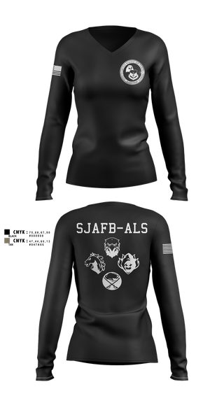 Womens Long Sleeve Vneck Shirt, SJAFB ALS, , Teamtime, Team time, sublimation, custom sports apparel, team uniforms, spirit wear, spiritwear, sports uniforms, custom shirts, team store, custom team store, fundraiser sports, apparel fundraiser