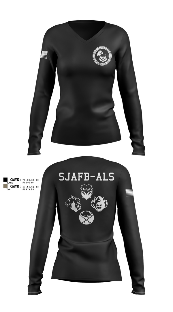 Womens Long Sleeve Vneck Shirt, SJAFB ALS, , Teamtime, Team time, sublimation, custom sports apparel, team uniforms, spirit wear, spiritwear, sports uniforms, custom shirts, team store, custom team store, fundraiser sports, apparel fundraiser