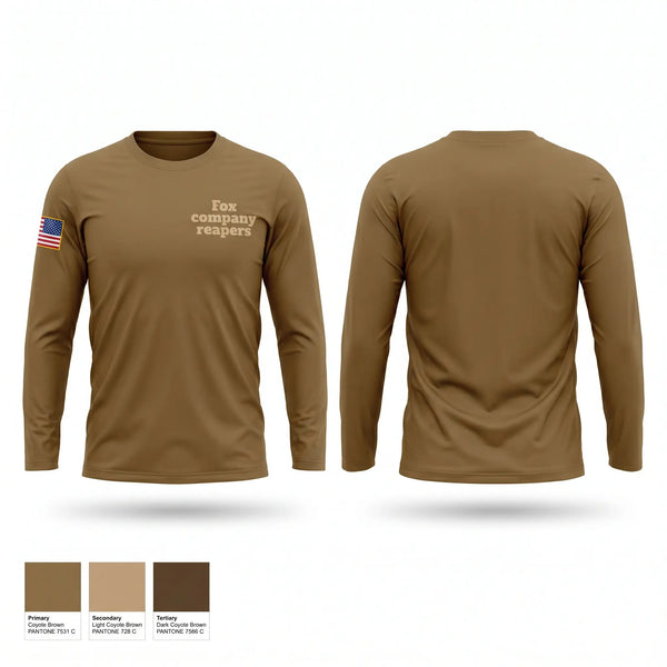 Long Sleeve Performance Shirt, Fox company reapers, National Guard, Teamtime, Team time, sublimation, custom sports apparel, team uniforms, spirit wear, spiritwear, sports uniforms, custom shirts, team store, custom team store, fundraiser sports, apparel fundraiser