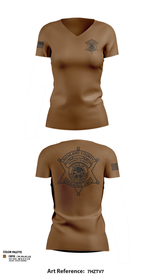 Womens Short Sleeve Vneck Shirt, Richland County Sheriff's Department Training Unit, Police, Teamtime, Team time, sublimation, custom sports apparel, team uniforms, spirit wear, spiritwear, sports uniforms, custom shirts, team store, custom team store, fundraiser sports, apparel fundraiser