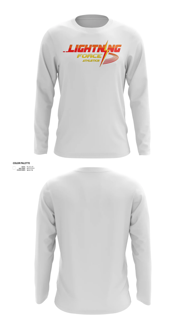 Long Sleeve Performance Shirt, Lightning Force Athletics, Track & Field, Teamtime, Team time, sublimation, custom sports apparel, team uniforms, spirit wear, spiritwear, sports uniforms, custom shirts, team store, custom team store, fundraiser sports, apparel fundraiser