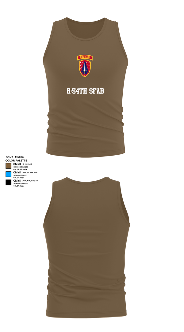 Tank Top, 6/54th SFAB, National Guard, Teamtime, Team time, sublimation, custom sports apparel, team uniforms, spirit wear, spiritwear, sports uniforms, custom shirts, team store, custom team store, fundraiser sports, apparel fundraiser