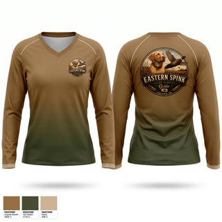 Womens Long Sleeve Vneck Shirt, Eastern Spink Guide Service, , Teamtime, Team time, sublimation, custom sports apparel, team uniforms, spirit wear, spiritwear, sports uniforms, custom shirts, team store, custom team store, fundraiser sports, apparel fundraiser