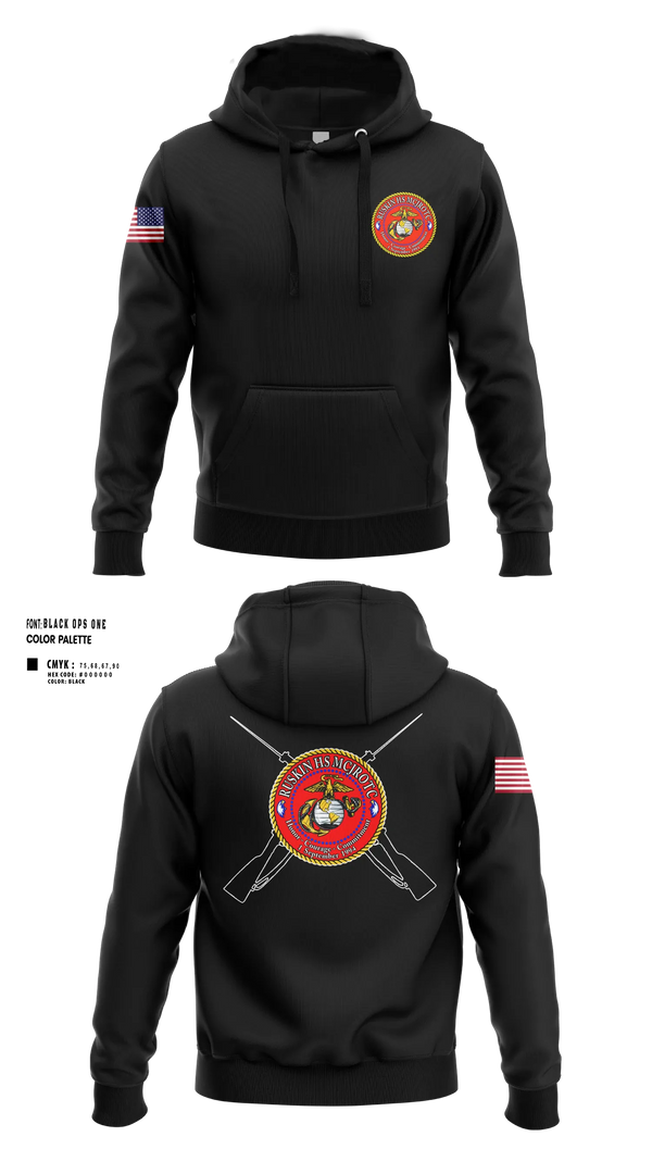 Hoodie, Ruskin Highschool MCJROTC drill team, Marines, Teamtime, Team time, sublimation, custom sports apparel, team uniforms, spirit wear, spiritwear, sports uniforms, custom shirts, team store, custom team store, fundraiser sports, apparel fundraiser