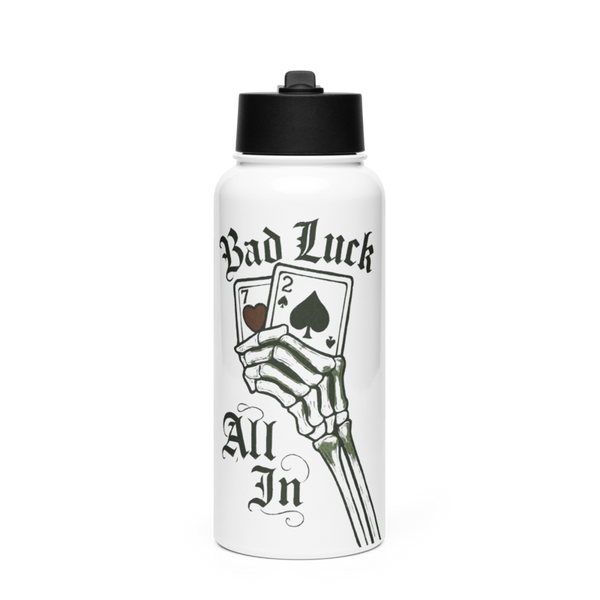 4th plt bad luck 18253345 Stainless Steel Water Bottle with a Straw Lid