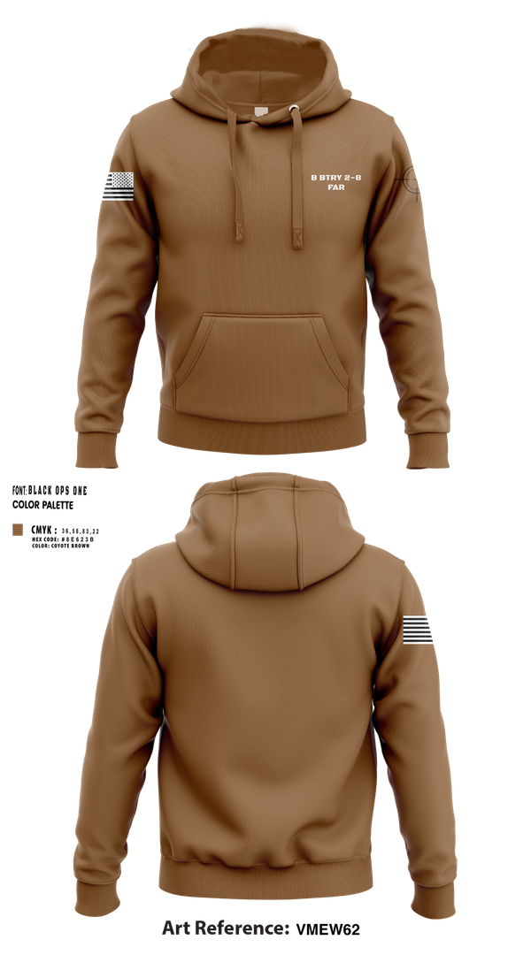 Hoodie, B BTRY 2-8 FAR, , Teamtime, Team time, sublimation, custom sports apparel, team uniforms, spirit wear, spiritwear, sports uniforms, custom shirts, team store, custom team store, fundraiser sports, apparel fundraiser