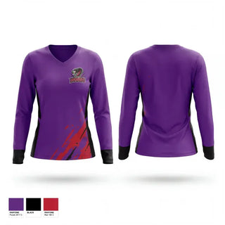 Womens Long Sleeve Vneck Shirt, Fresno Mambas, , Teamtime, Team time, sublimation, custom sports apparel, team uniforms, spirit wear, spiritwear, sports uniforms, custom shirts, team store, custom team store, fundraiser sports, apparel fundraiser