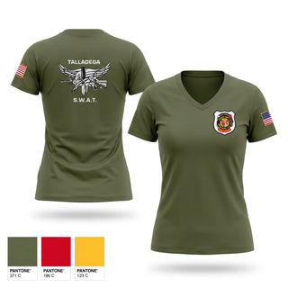 Womens Short Sleeve Vneck Shirt, Talladega SWAT, Police, Teamtime, Team time, sublimation, custom sports apparel, team uniforms, spirit wear, spiritwear, sports uniforms, custom shirts, team store, custom team store, fundraiser sports, apparel fundraiser
