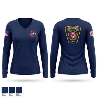 Womens Long Sleeve Vneck Shirt, Massie Township Fire Department, Fire Department, Teamtime, Team time, sublimation, custom sports apparel, team uniforms, spirit wear, spiritwear, sports uniforms, custom shirts, team store, custom team store, fundraiser sports, apparel fundraiser
