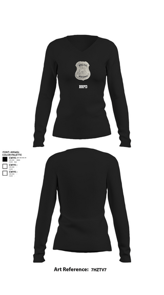 Womens Long Sleeve Vneck Shirt, RRPD, Police, Teamtime, Team time, sublimation, custom sports apparel, team uniforms, spirit wear, spiritwear, sports uniforms, custom shirts, team store, custom team store, fundraiser sports, apparel fundraiser