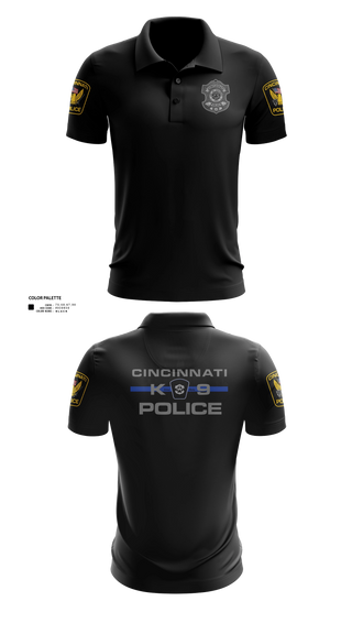 Short Sleeve Performance Polo, Cincinnati Police Canine Unit, Police, Teamtime, Team time, sublimation, custom sports apparel, team uniforms, spirit wear, spiritwear, sports uniforms, custom shirts, team store, custom team store, fundraiser sports, apparel fundraiser