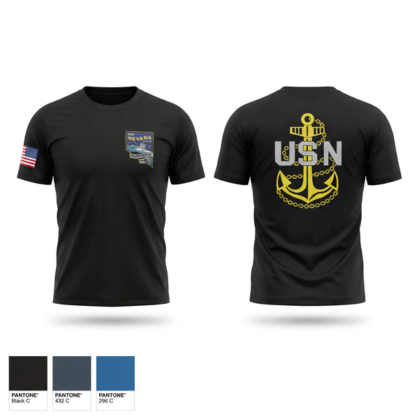 Short Sleeve Performance Shirt, USS NEVADA Chief’s Mess, Navy, Teamtime, Team time, sublimation, custom sports apparel, team uniforms, spirit wear, spiritwear, sports uniforms, custom shirts, team store, custom team store, fundraiser sports, apparel fundraiser