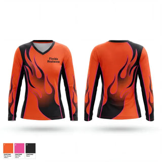 Womens Long Sleeve Vneck Shirt, Florida Heatwave, Women's Soccer, Teamtime, Team time, sublimation, custom sports apparel, team uniforms, spirit wear, spiritwear, sports uniforms, custom shirts, team store, custom team store, fundraiser sports, apparel fundraiser