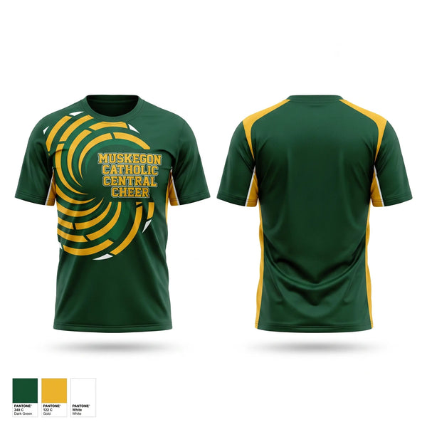Football Jersey, Muskegon Catholic Central Cheer, Cheer, Teamtime, Team time, sublimation, custom sports apparel, team uniforms, spirit wear, spiritwear, sports uniforms, custom shirts, team store, custom team store, fundraiser sports, apparel fundraiser