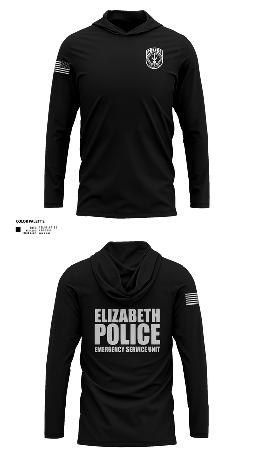 Long Sleeve Performance Shirt with hood, Emergency Service Unit, Police, Teamtime, Team time, sublimation, custom sports apparel, team uniforms, spirit wear, spiritwear, sports uniforms, custom shirts, team store, custom team store, fundraiser sports, apparel fundraiser