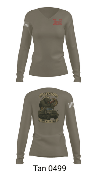 Womens Long Sleeve Vneck Shirt, 252 EN CO, National Guard, Teamtime, Team time, sublimation, custom sports apparel, team uniforms, spirit wear, spiritwear, sports uniforms, custom shirts, team store, custom team store, fundraiser sports, apparel fundraiser