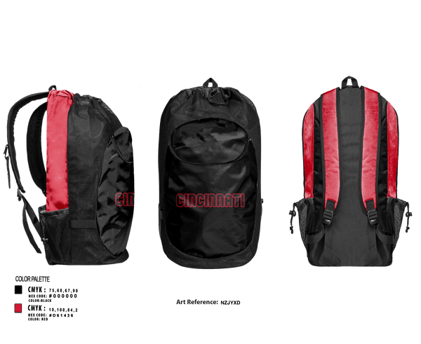 Gear Bag, Cincinnati, Cincinnati Reds, Baseball, Teamtime, Team time, sublimation, custom sports apparel, team uniforms, spirit wear, spiritwear, sports uniforms, custom shirts, team store, custom team store, fundraiser sports, apparel fundraiser