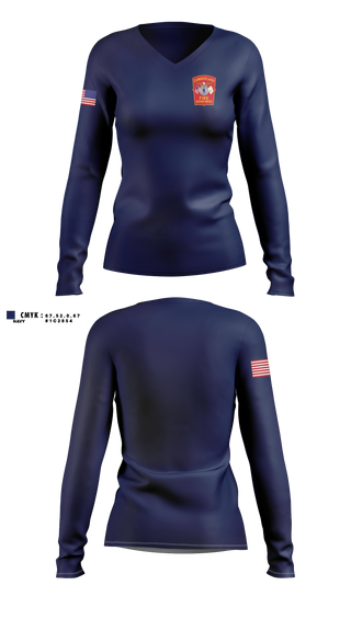 Womens Long Sleeve Vneck Shirt, Cumberland Fire Department, Fire Department, Teamtime, Team time, sublimation, custom sports apparel, team uniforms, spirit wear, spiritwear, sports uniforms, custom shirts, team store, custom team store, fundraiser sports, apparel fundraiser