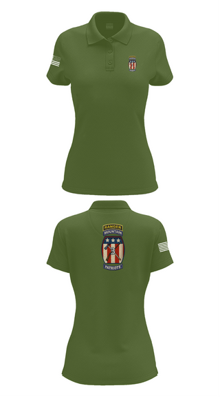 Womens Short Sleeve Performance Polo, 2-47 infantry 3rd BRG 10th MTN, Army, Teamtime, Team time, sublimation, custom sports apparel, team uniforms, spirit wear, spiritwear, sports uniforms, custom shirts, team store, custom team store, fundraiser sports, apparel fundraiser