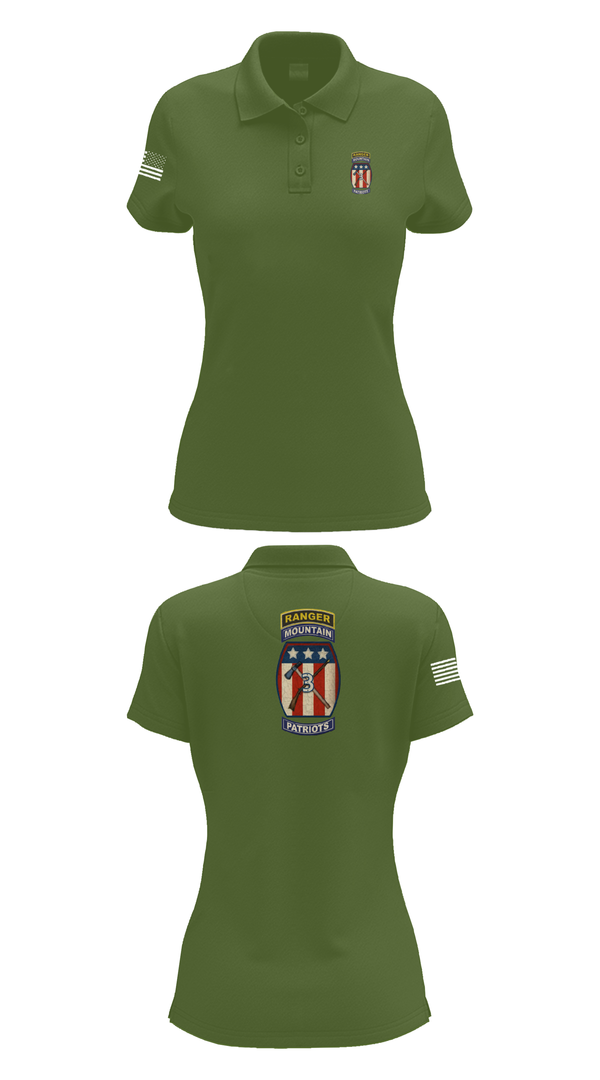 Womens Short Sleeve Performance Polo, 2-47 infantry 3rd BRG 10th MTN, Army, Teamtime, Team time, sublimation, custom sports apparel, team uniforms, spirit wear, spiritwear, sports uniforms, custom shirts, team store, custom team store, fundraiser sports, apparel fundraiser