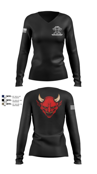 Womens Long Sleeve Vneck Shirt, D Co 3-47, , Teamtime, Team time, sublimation, custom sports apparel, team uniforms, spirit wear, spiritwear, sports uniforms, custom shirts, team store, custom team store, fundraiser sports, apparel fundraiser