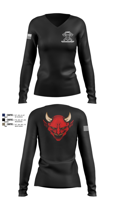 D Co 3-47 75831418 Women's Long Sleeve V-neck Shirt - 100