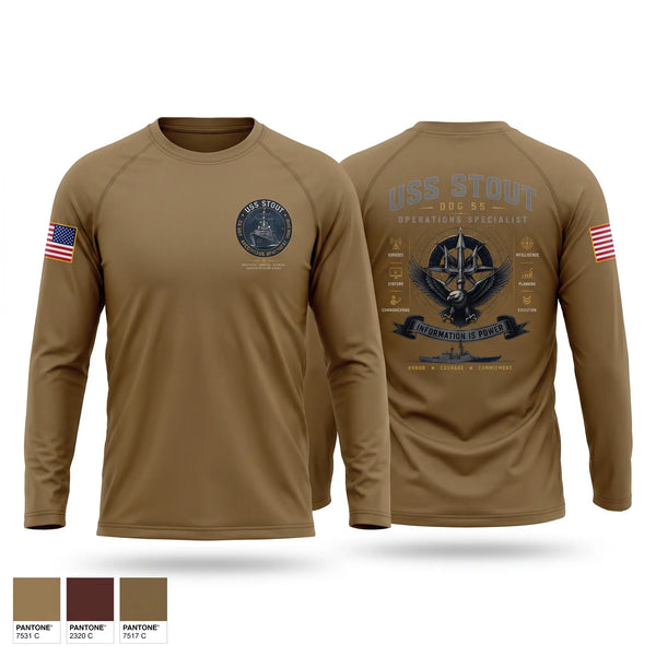 Long Sleeve Performance Shirt, USS STOUT OI, Navy, Teamtime, Team time, sublimation, custom sports apparel, team uniforms, spirit wear, spiritwear, sports uniforms, custom shirts, team store, custom team store, fundraiser sports, apparel fundraiser