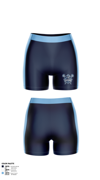 Womens Compression Shorts, La Plata Warriors, Women's Lacrosse, Teamtime, Team time, sublimation, custom sports apparel, team uniforms, spirit wear, spiritwear, sports uniforms, custom shirts, team store, custom team store, fundraiser sports, apparel fundraiser