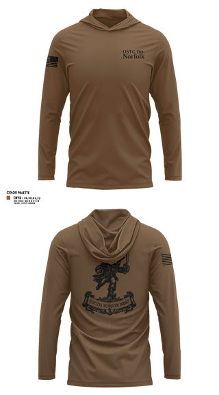 Long Sleeve Hooded Sun Shirt, OSTC Det. Norfolk, Navy, Teamtime, Team time, sublimation, custom sports apparel, team uniforms, spirit wear, spiritwear, sports uniforms, custom shirts, team store, custom team store, fundraiser sports, apparel fundraiser